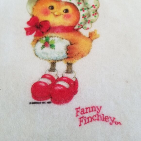 Vintage Christmas Tree Skirt Morgan Inc Feather Finchley 1980s Birds Chicks Felt - Picture 5 of 13